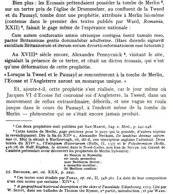 extrait de "Merlin le prophète : un thème de la littérature polémique de l'historiographie et des romans" , Paul Zumthor, 2000